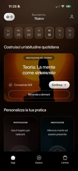 Schermata di Anapana